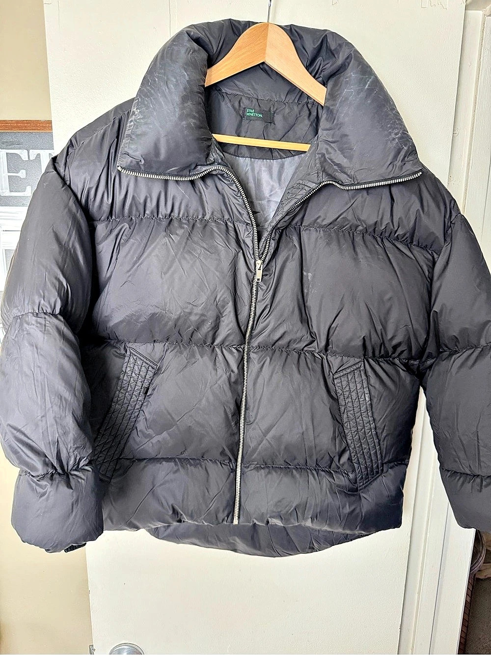 Style Benetton Women's Black Puffer Jacket